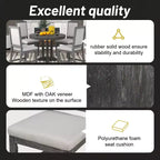 GDFStudio Salome – Ensemble de salle à manger 5 pièces avec table ronde extensible et chaises rembourrées