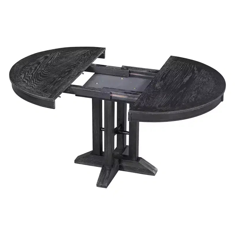 GDFStudio Salome – Ensemble de salle à manger 5 pièces avec table ronde extensible et chaises rembourrées