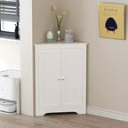 Meuble d'angle de salle de bain autoportant Jessamine GDFStudio avec étagère réglable