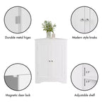 Meuble d'angle de salle de bain autoportant Jessamine GDFStudio avec étagère réglable