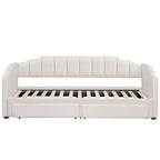 Lit de repos rembourré Whisen Twin XL avec 2 tiroirs de rangement, extensible en lit King