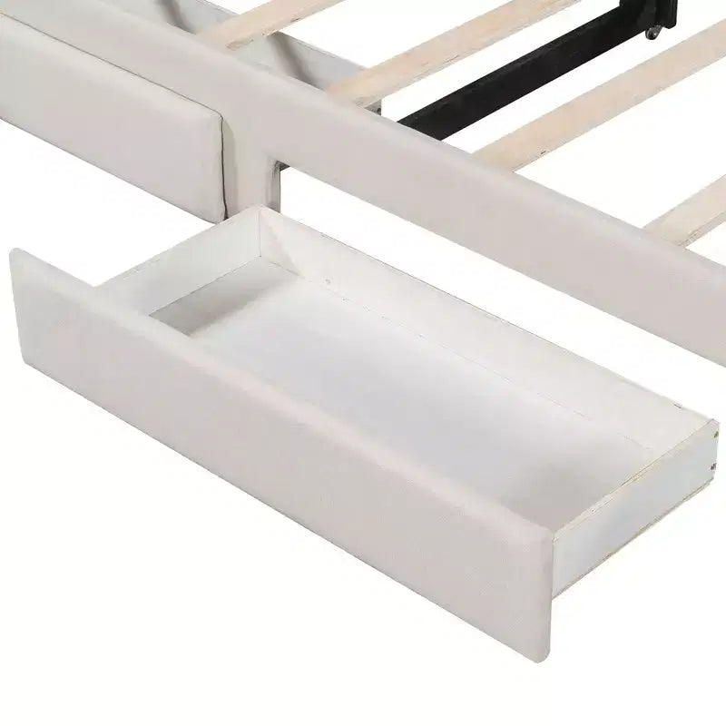 Lit de repos rembourré Whisen Twin XL avec 2 tiroirs de rangement, extensible en lit King