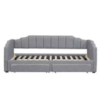 Lit de repos rembourré Whisen Twin XL avec 2 tiroirs de rangement, extensible en lit King