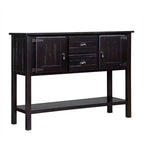 Hostack Table console à buffet en bois massif de 122 cm avec 2 tiroirs, des armoires et une étagère inférieure pour salon et salle à manger, Espresso