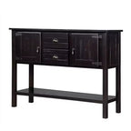 Hostack Table console à buffet en bois massif de 122 cm avec 2 tiroirs, des armoires et une étagère inférieure pour salon et salle à manger, Espresso