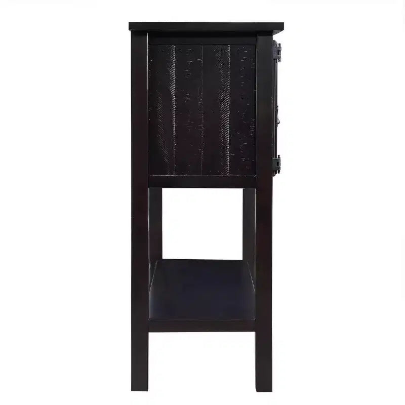 Hostack Table console à buffet en bois massif de 122 cm avec 2 tiroirs, des armoires et une étagère inférieure pour salon et salle à manger, Espresso