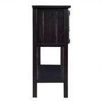 Hostack Table console à buffet en bois massif de 122 cm avec 2 tiroirs, des armoires et une étagère inférieure pour salon et salle à manger, Espresso