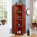 Okak Armoire d'angle de cuisine, meuble de rangement avec 8 portes et étagères, meuble haut pour salle de bain, salon, cuisine