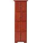 Okak Armoire d'angle de cuisine, meuble de rangement avec 8 portes et étagères, meuble haut pour salle de bain, salon, cuisine