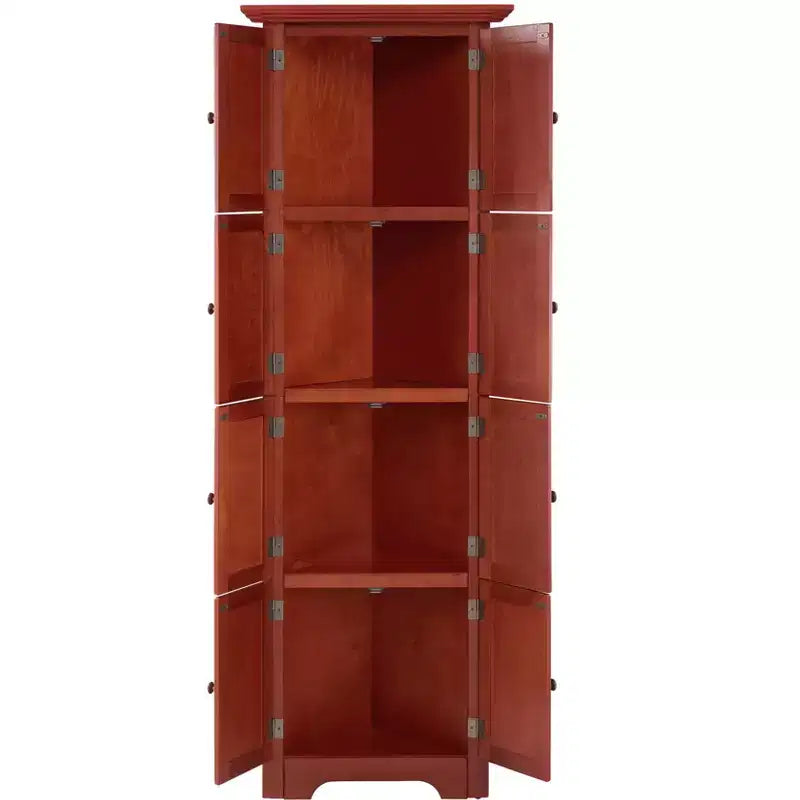 Okak Armoire d'angle de cuisine, meuble de rangement avec 8 portes et étagères, meuble haut pour salle de bain, salon, cuisine
