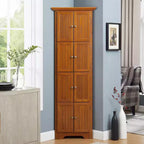 Okak Armoire d'angle de cuisine, meuble de rangement avec 8 portes et étagères, meuble haut pour salle de bain, salon, cuisine