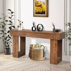 Table console longue de 63 pouces pour l'entrée - Table de canapé de style rustique pour l'arrière du canapé, le couloir et le salon, Table d'entrée en bois rustique pour le hall, Décoration intérieure