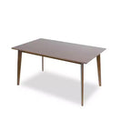 Table à manger en bois massif du milieu du siècle, 4 à 6 places, finition brune