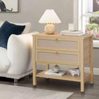 GustoWave Table de Chevet en Rotin Lot de 2, avec 2 Tiroirs en Rotin, Grande Table de Chevet avec Étagère de Rangement Ouverte, Table de Nuit de Ferme