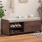 Banc à chaussures GDFStudio Morley avec rangement et coussin amovible