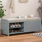 Banc à chaussures GDFStudio Morley avec rangement et coussin amovible