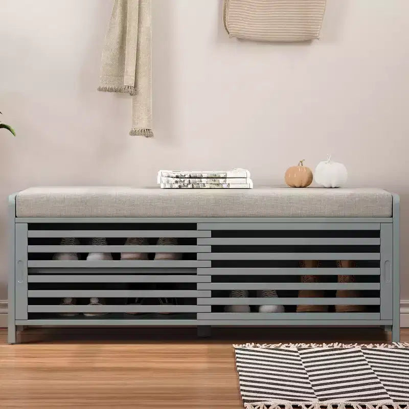 Banc à chaussures GDFStudio Morley avec rangement et coussin amovible