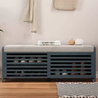 Banc à chaussures GDFStudio Morley avec rangement et coussin amovible