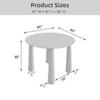 PexFix 45 Table de salle à manger ronde pour 4 personnes avec plateau à bord incurvé et 4 pieds coniques pour salon, salle à manger, bureau, café, robuste, noir