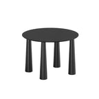PexFix 45 Table de salle à manger ronde pour 4 personnes avec plateau à bord incurvé et 4 pieds coniques pour salon, salle à manger, bureau, café, robuste, noir