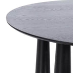 PexFix 45 Table de salle à manger ronde pour 4 personnes avec plateau à bord incurvé et 4 pieds coniques pour salon, salle à manger, bureau, café, robuste, noir