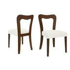 Okak Lot de 2 chaises de salle à manger sans accoudoir, rembourrées, dossier creux en forme de cœur, chaises de salle à manger en bois pour salle à manger, cuisine.