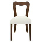Okak Lot de 2 chaises de salle à manger sans accoudoir, rembourrées, dossier creux en forme de cœur, chaises de salle à manger en bois pour salle à manger, cuisine.