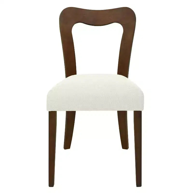Okak Lot de 2 chaises de salle à manger sans accoudoir, rembourrées, dossier creux en forme de cœur, chaises de salle à manger en bois pour salle à manger, cuisine.