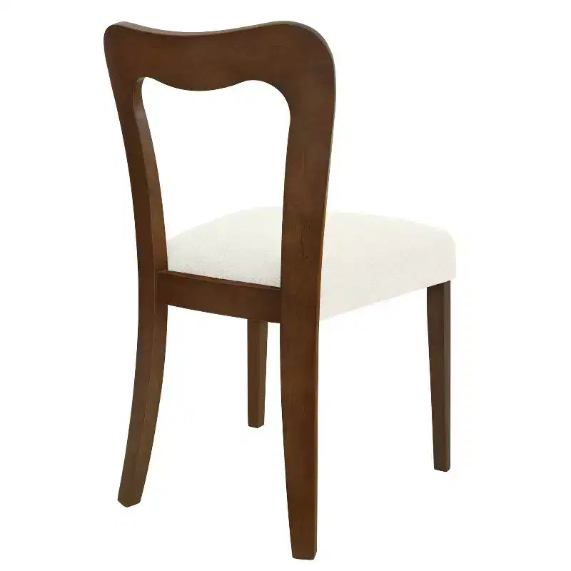 Okak Lot de 2 chaises de salle à manger sans accoudoir, rembourrées, dossier creux en forme de cœur, chaises de salle à manger en bois pour salle à manger, cuisine.