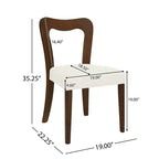 Okak Lot de 2 chaises de salle à manger sans accoudoir, rembourrées, dossier creux en forme de cœur, chaises de salle à manger en bois pour salle à manger, cuisine.