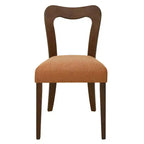 Okak Lot de 2 chaises de salle à manger sans accoudoir, rembourrées, dossier creux en forme de cœur, chaises de salle à manger en bois pour salle à manger, cuisine.