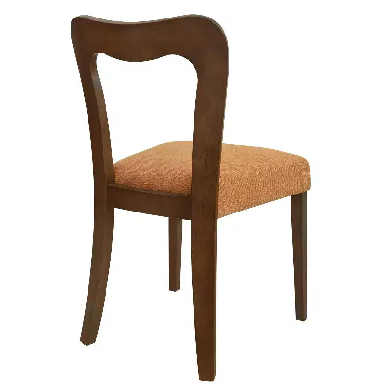 Okak Lot de 2 chaises de salle à manger sans accoudoir, rembourrées, dossier creux en forme de cœur, chaises de salle à manger en bois pour salle à manger, cuisine.