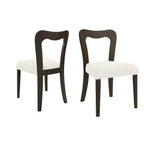 Okak Lot de 2 chaises de salle à manger sans accoudoir, rembourrées, dossier creux en forme de cœur, chaises de salle à manger en bois pour salle à manger, cuisine.