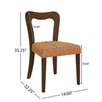 Okak Lot de 2 chaises de salle à manger sans accoudoir, rembourrées, dossier creux en forme de cœur, chaises de salle à manger en bois pour salle à manger, cuisine.