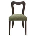 Okak Lot de 2 chaises de salle à manger sans accoudoir, rembourrées, dossier creux en forme de cœur, chaises de salle à manger en bois pour salle à manger, cuisine.