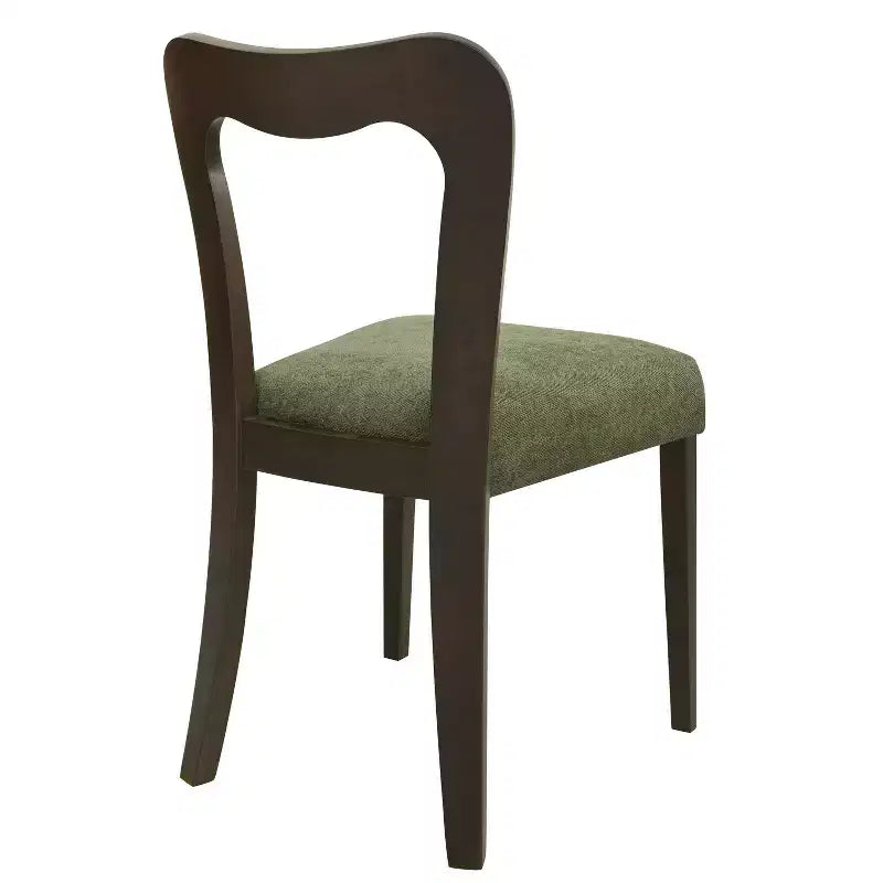 Okak Lot de 2 chaises de salle à manger sans accoudoir, rembourrées, dossier creux en forme de cœur, chaises de salle à manger en bois pour salle à manger, cuisine.