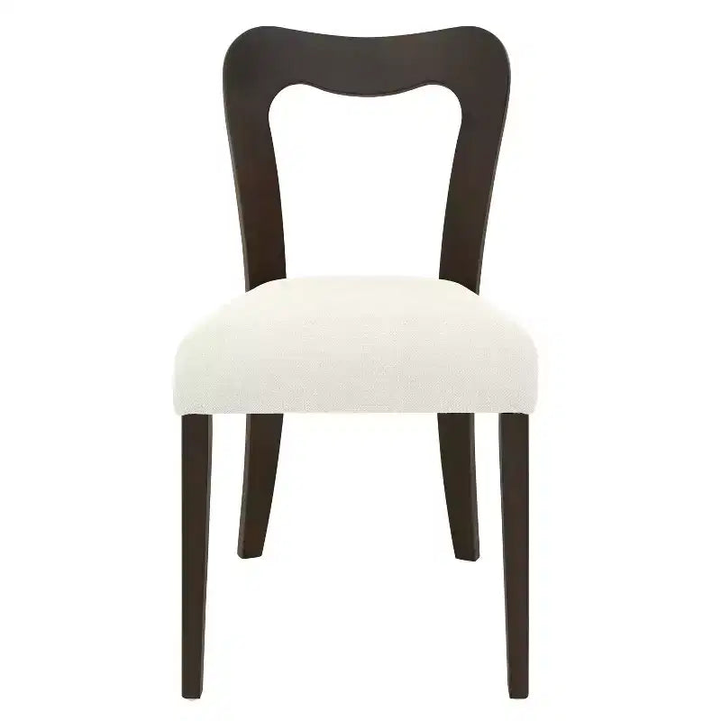 Okak Lot de 2 chaises de salle à manger sans accoudoir, rembourrées, dossier creux en forme de cœur, chaises de salle à manger en bois pour salle à manger, cuisine.