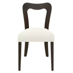 Okak Lot de 2 chaises de salle à manger sans accoudoir, rembourrées, dossier creux en forme de cœur, chaises de salle à manger en bois pour salle à manger, cuisine.