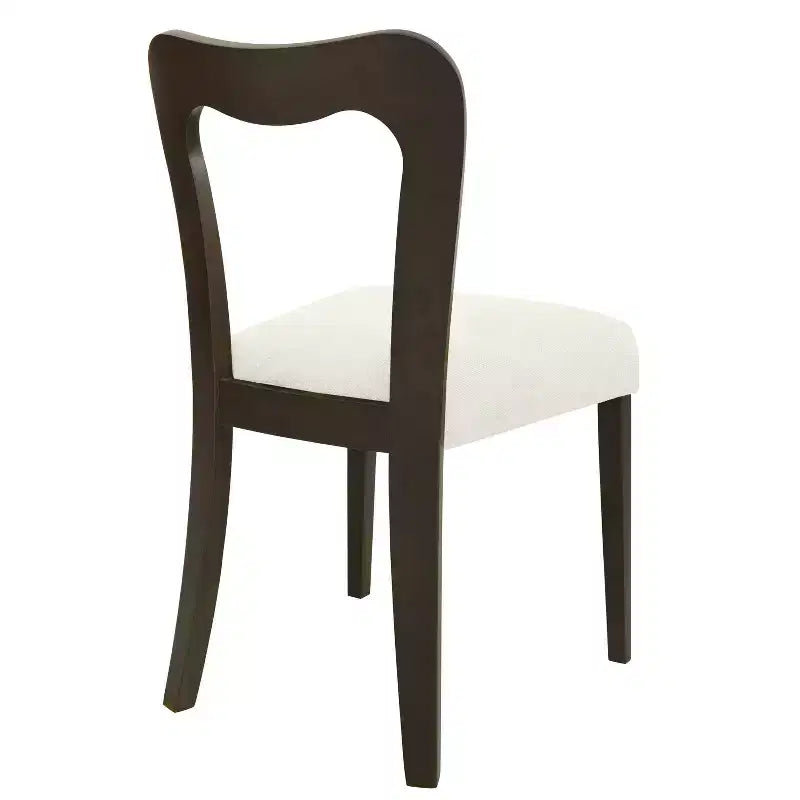 Okak Lot de 2 chaises de salle à manger sans accoudoir, rembourrées, dossier creux en forme de cœur, chaises de salle à manger en bois pour salle à manger, cuisine.
