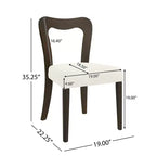 Okak Lot de 2 chaises de salle à manger sans accoudoir, rembourrées, dossier creux en forme de cœur, chaises de salle à manger en bois pour salle à manger, cuisine.