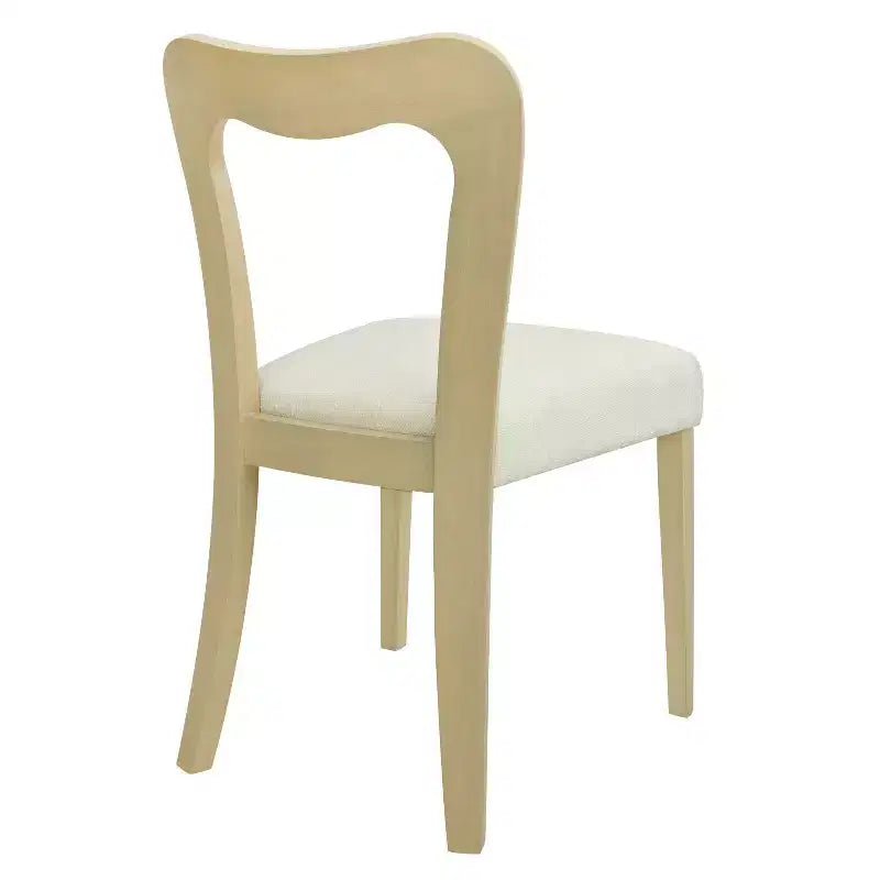 Okak Lot de 2 chaises de salle à manger sans accoudoir, rembourrées, dossier creux en forme de cœur, chaises de salle à manger en bois pour salle à manger, cuisine.