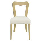 Okak Lot de 2 chaises de salle à manger sans accoudoir, rembourrées, dossier creux en forme de cœur, chaises de salle à manger en bois pour salle à manger, cuisine.