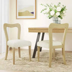Okak Lot de 2 chaises de salle à manger sans accoudoir, rembourrées, dossier creux en forme de cœur, chaises de salle à manger en bois pour salle à manger, cuisine.