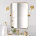 Miroir suspendu MAYEERTY, cadre en fer, coins arrondis, rectangulaire, noir, quincaillerie rotative, 31x23x2in