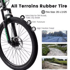 NAYSAYE Vélo VTT 26 pouces 21 vitesses avec double amortisseur pour trajets quotidiens et voyages unisexe, Gris, 67*27*39