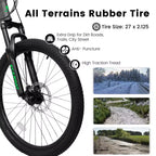 NAYSAYE Vélo VTT tout suspendu 27,5 pouces 21 vitesses avec double amortisseur pour hommes et femmes, Gris, 68.1*27*39.7