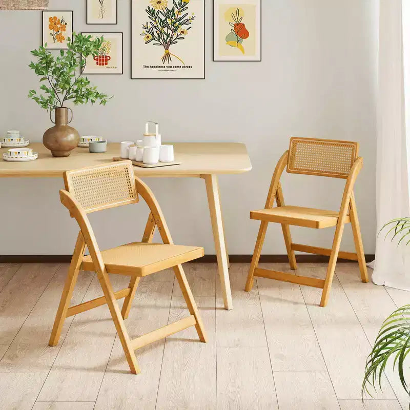 Chaises pliantes en rotin Costway, lot de 2/4 avec dossiers rotatifs, capacité de 150 kg