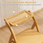 Chaises pliantes en rotin Costway, lot de 2/4 avec dossiers rotatifs, capacité de 150 kg