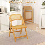 Chaises pliantes en rotin Costway, lot de 2/4 avec dossiers rotatifs, capacité de 150 kg