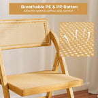 Chaises pliantes en rotin Costway, lot de 2/4 avec dossiers rotatifs, capacité de 150 kg
